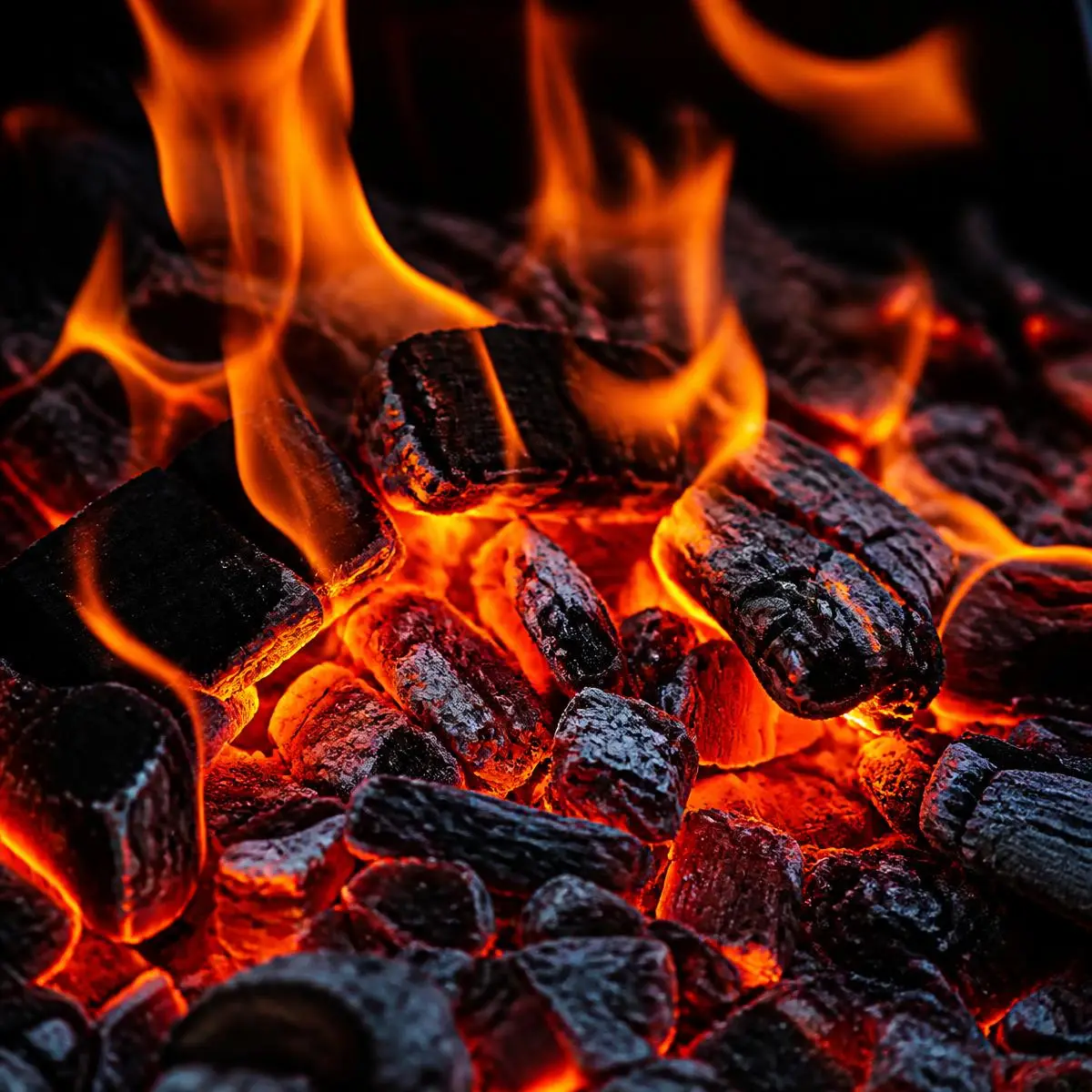 Brasa acesa em macro fotografia